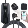 Portable electric vehicle charging station, 16A, 3.7 kW, 8.6 m cable, LCD, IP66