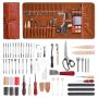 Leatherworking tool set, 72 pcs., with storage bag