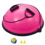 Balance trainer half exercise ball, 23 inches, pink, with resistance bands and pump