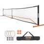 Pickleball Net Set 26.75" Portable Outdoor System with Basket, Balls and Paddles