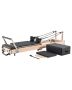 Foldable wooden pilates reformer for home workouts, up to 180 kg