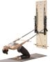 Wall-mounted maple wood pilates reformer with resistance springs