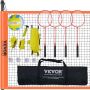 Badminton and volleyball set with PVC ball and portable net
