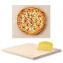 Large rectangular cordierite pizza baking stone 406x355 mm, 15 mm thick