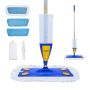 Spray floor mop with 3 washable pads and 800 ml tank