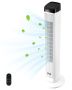 Bladeless tower fan, 3 speeds, 4 modes, timer, remote control