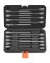 Long 18-piece hex bit set, 3/8 inch, S2 and cr-v steel
