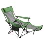 Reclining camping chair, foldable, green, 4 adjustable positions, for adults