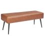 PU leather bench with metal legs, brown, for the hallway