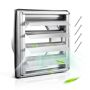 97 mm wall ventilation cover square, stainless steel, silver