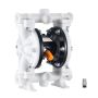 Pneumatic double diaphragm polypropylene pump, 16.66 l/min, for diesel and lubricants