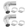 Exhaust pipe elbow connector, 25 mm, stainless steel, for diesel heater
