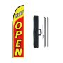 Advertising open flag with pole in set, 16.3 feet
