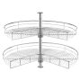 31.5 inch kidney shaped chrome corner organizer, 2 tier carbon steel lazy susan kitchen cabinet shelf