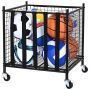 Sports ball storage trolley with lock, steel