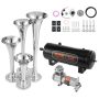 Train signal set 4 trumpets 150 db 12 V air compressor 10 L tank