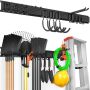 Garage Tool Organizer for Wall, 600 lbs, 10 Hooks, 4 Rails