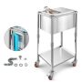 Trolley-cooler box with wheels, stainless steel, 28 L, 20"x14"x38"