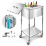 Trolley-cooler box with wheels, stainless steel, 31 L, 553x405x970 mm