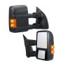 Pair of towing mirrors ford F250–F550 1999–2007, electrically heated, with turn signal, black