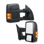 Pair of towing mirrors ford F250–F550 2008–2016, heated, with turn signal, black, telescopic