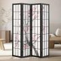 Wooden folding Japanese room divider, 4 panels