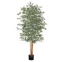 Artificial ficus 180 cm, black pot, natural tree trunk