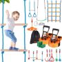 Ninja Warrior Obstacle Course for Kids, 15 m, Weatherproof, 12 Obstacle Training Set