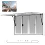 Concession window 135x84 cm aluminum, 4 sliding windows, for food truck
