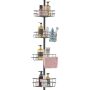Multifunctional Stainless Steel Shower Tension Pole Caddy, 42-114 inches