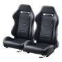 Adjustable racing seat with soft PVC leather, 2-piece, with Q235B slider