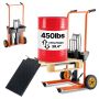 Hydraulic folding pallet truck, 205 kg, 1000 mm lifting height, yellow black