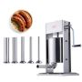 Manual sausage stuffer 10 L, 304 stainless steel, 2 speeds, 5 tubes