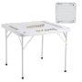 Mahjong and domino game table, square, foldable, white, 35.4x35.4 inches.
