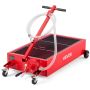 Low profile oil drain pan, 75.7 L, with hand pump, red