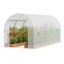 Tunnel greenhouse with galvanized steel frame, 14.6x6.4x6.3 ft.