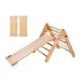 Pikler Triangle Set with Ramp, Wooden Play Gym for Kids 1-3 Years Old
