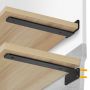 L-shaped steel shelf bracket, 25x10x4 cm, matte black, 6 pcs., 71 kg load capacity