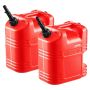Portable 19 L red gasoline fuel tank with transparent scale, 2 pcs.
