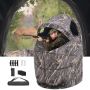 Hunting single-person camouflage tent with zipper and window, with carrying bag