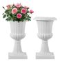 Plastic urn-shaped pots, 25x42 cm, white, 2 pcs.