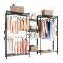 Clothes rack with steel frame, 7 tiers, 385.5 kg load capacity