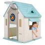 Outdoor playhouse with basketball, football and ring toss, plastic, for children from 2 years old