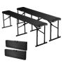Plastic folding portable bench, 6 feet, black, 2 pcs. per pack