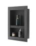 Recessed shower niche 40.6x50.8x10.2 cm black with shelf