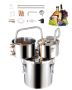 Alcohol distillation apparatus, 3 gallons (11.4 L), stainless steel, with copper spiral, silver color