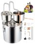 Alcohol distillation apparatus, 19 L, stainless steel, with copper spiral and double condenser