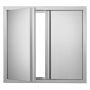 Grill door, stainless steel, 660x610 mm, double, recessed