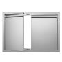 Grill double door, stainless steel, 762x532 mm, recessed
