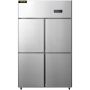 Commercial Stainless Steel 4-Door Upright Beverage Refrigerator, 27.5 Cubic Feet, Silver